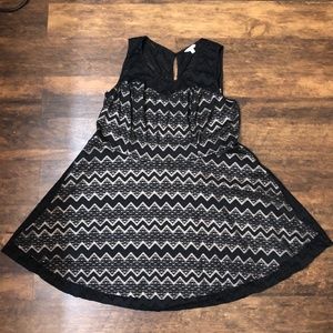 NWOT Candies Skater Dress Black Lace Ivory Lining Plus 2X Cute & Flirty